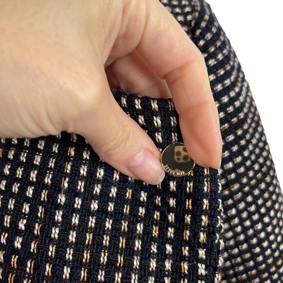 Ted Baker Colour by Numbers Julio Bouclé Black White Tweed  Jacket Corpcore SZ 4 - Picture 10 of 16